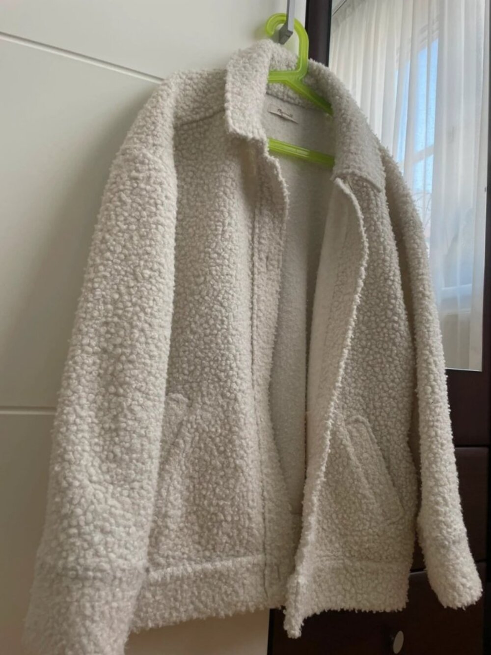 Women's Cream Sherpa Fleece Jacket Size S